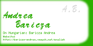 andrea baricza business card